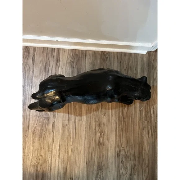 Vintage Large Panther Sculpture Handcrafted Papier Mache Cat Art Deco 32 Inch Ta